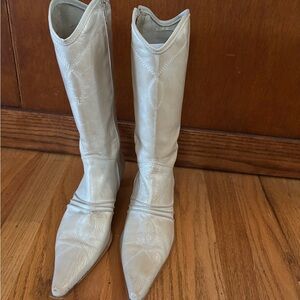 Fluevog Cream Heeled Boots